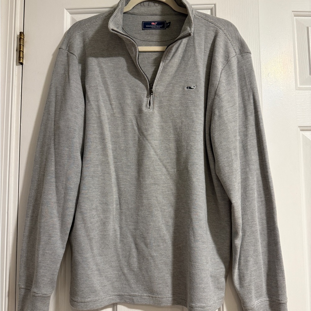 Vineyard Vines Men's Gray Quarter Zip Size M